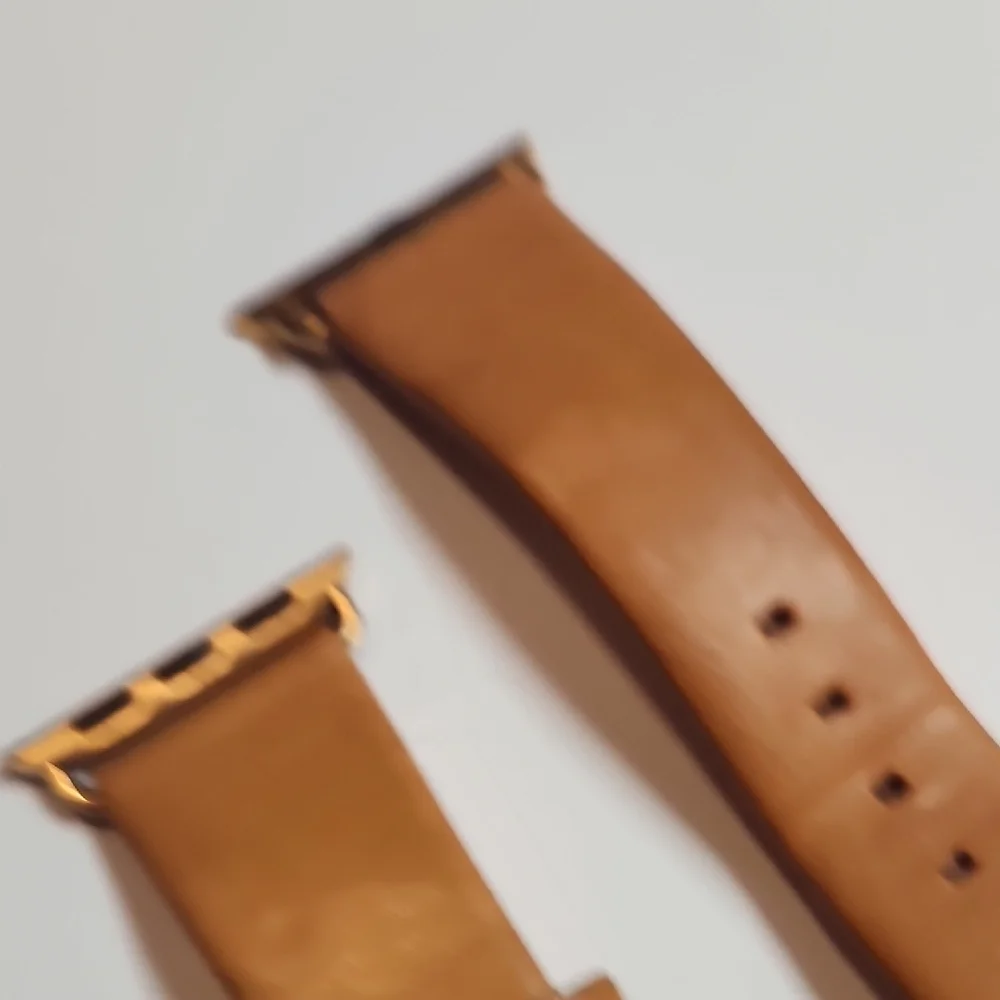 Nomad Tan Leather Watch Band with Gold Hardware